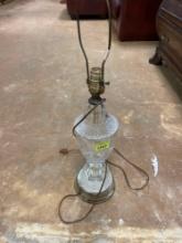 Vintage Hollywood Regency Style Cut Glass Table Lamp