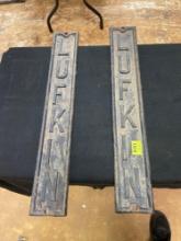 Set of 2 Cast Iron Lufkin Signs