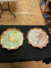Set of 2 Aluminum and Copper Decorative Wall Plates