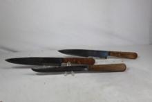 Three Boker Tree Brand kitchen knives.