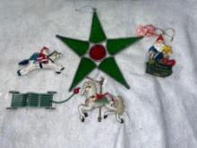 Vtg Stained Glass Star Ornament