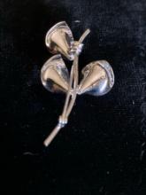 Vintage Swank Sterling Silver Tie Clip With Sterling Broach