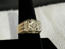 14k Gold & Diamond Men's Ring