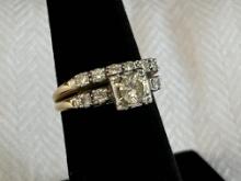 Vintage Antique 14k Gold And Diamond Wedding Ring