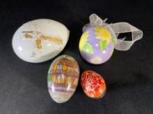 (4) Hand painted decorative egg's
