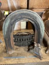 Antique cast iron fire place insert w/ surrounding cover