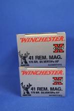 Ammo, Winchester 41 Rem. Mag. 40 total rounds.