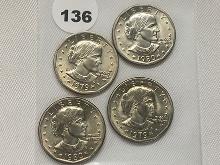 1979-D, 79, 80-S, 80-D Susan B Dollars, UNC-60