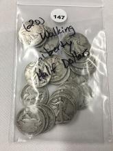 Lot of (20) Walking Liberty Half Dollars