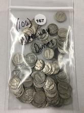 (100) Mercury Dimes