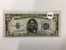 1934 A $5 Silver Certificate Blue seal