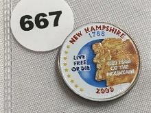 2000-D New Hampshire Quarter Painted BU