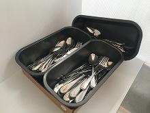 (3) Non Stick Loaf Pans & Silverware