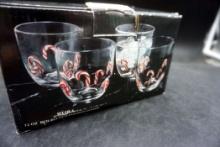 Artland Candy Cane Collection Set Of 4 12Oz Double Old Fashioned Glasses