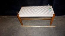 Wood & Macrame Bench (Some Stains) - Needs To Be Picked Up 6/6