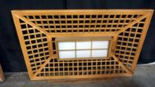 Wooden Grid Hanging Light - Needs To Be Picked  Up 6/6