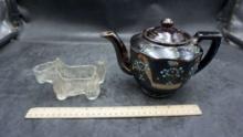 Glass Dog Creamer & Teapot