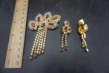 Matching Brooch & Clip-On Earrings