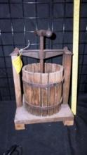 Antique Wood Fruit Press & Wine Maker