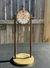 Vintage Kings Magnifying Ball Desk Clock Swiss 17 Jewels