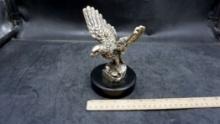 Eagle Sculpture By Peltro Cesellato A Mano (Made In Italy)