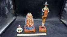 2 - Thanksgiving Figurines (Lady'S Top Needs To Be Reattached)