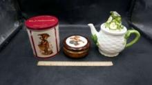 M.J. Hummel Tin, Trinket Container & Teapot
