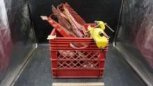 Plastic Crate, Stanley Clamp, Nails & Tools