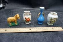 4 Vases & Figurine - Made In Occupied Japan
