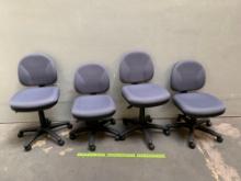 4pcs - Rolling Office / Desk Chairs - PURPLE