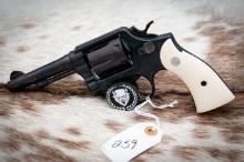 Smith and Wesson model 10-5, 38 S&W special, 4 inch barrel, pinned and blued, serial number D330335