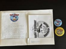 Rare Donald Duck 50th Birthday Media Press Kit With 9 Photos B&W 8x10s and Folder with Info Complete