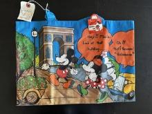 Vintage Disney Original Bag Canvas Shopping Minnie See Gaisenmon Still has Tags Looks New Art Weld