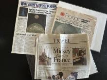 5 Vintage Newspapers WIth Disney Theme Park Articles Featured Los Angeles Times May 1992, Los Angele
