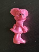 Pink Rubber Minnie Mouse Figurine 2.5 Inches Walt Disney Productions