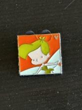 Disney Hidden Mickey Peter Pans Tinkerbell 2013 Trading Pin Orange Square with Rubber Mickey Back