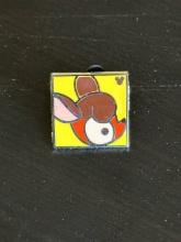 Disney Hidden Mickey Bambi 2013 Trading Pin Yellow Square with Rubber Mickey Back