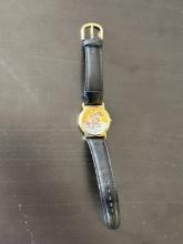 Disneyland Cast Member 1998 Holiday Celebration Watch With Minnie and Mickey on Face Leather Band Wa