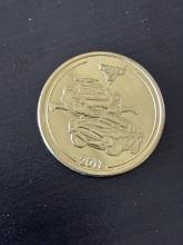 Pixar Fest Disneyland Coin Medallion 2024 Gold Cars 2 (2011) Movie Coin Finn & Holley