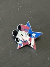 Disney Pin Trading Hidden Mickey 2008 Minnie Star With Mickey Pinback Disneyland Patriotic Salute Fl