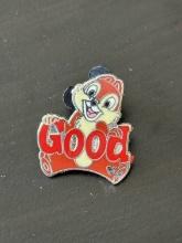 Disney Pin Trading Good Chip Chipmunk 2011 Hidden Mickey With Mickey Pinback Disneyland