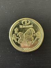 Pixar Fest Disneyland Coin Medallion 2024 Gold Incredibles (2004) Movie Coin Mr Incredible Elastigir