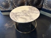 2019 World Market 25578119 Milan 30.5" Round x 19"H White Marble Top Gold Metal Base Coffee Table