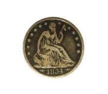 1854-O SEATED LIBERTY SILVER HALF DOLLAR