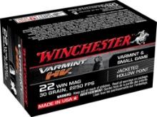 Winchester Ammo S22M2 Varmint HV 22 WMR 30 gr Jacketed Hollow Point JHP 50 Bx