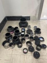ASSORTMENT OF RUBBER REDUCERS AND CAPS (VARIOUS SIZES)