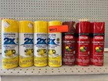 SUN YELLOW, RED PRIMER, GLOSS BANNER RED