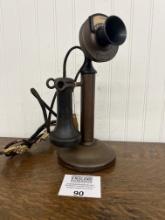 Western Electric 20AL Candlestick Telephone with unusual 128D Number Card