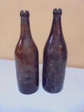 Antique Carl Land Huntington Brewery & CL Centcivre Brg Co Bottles