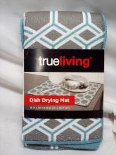 TrueLiving Blue and Grey 16”x18” Dish Drying Mat